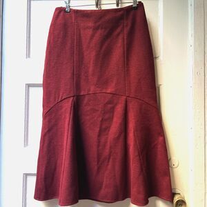 Red Tulip Midi Skirt S A Line Festive Party Holiday Winter Romantic Occasion NYE